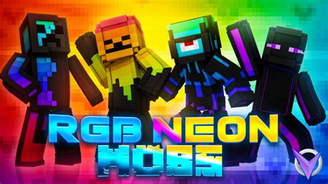 Rgb Neon Mobs By Team Visionary Minecraft Skin Pack Minecraft