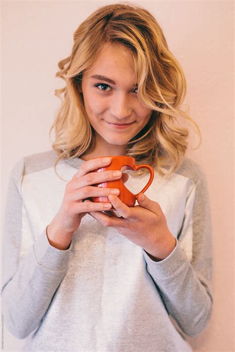Beautiful Girl With Heart Mug By Gabrielle Lutze