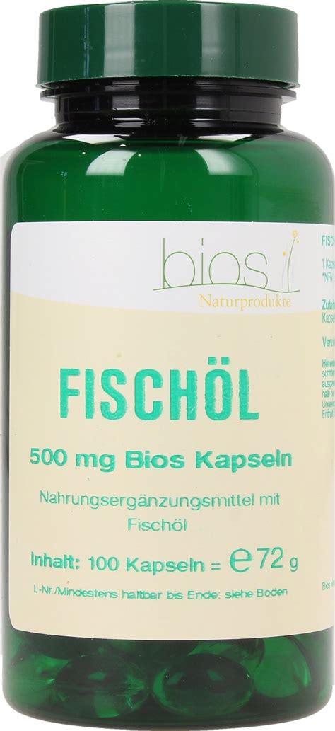 Online shopping for fish oil from a great selection at health & household store. Fish Oil 500 mg, 100 capsules - bios Naturprodukte ...