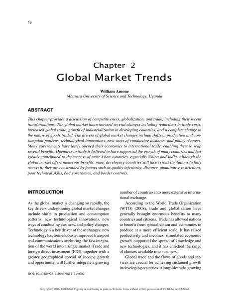 Pdf Global Market Trends