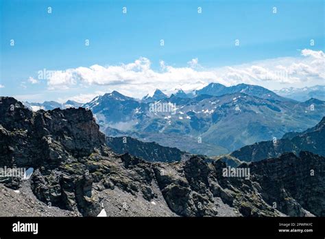 A View Of Valley Col Du Petit Saint Bernard Stock Photo Alamy