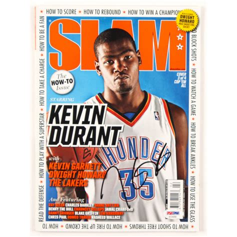 Kevin Durant Signed Slam Magazine Psa Coa Pristine Auction