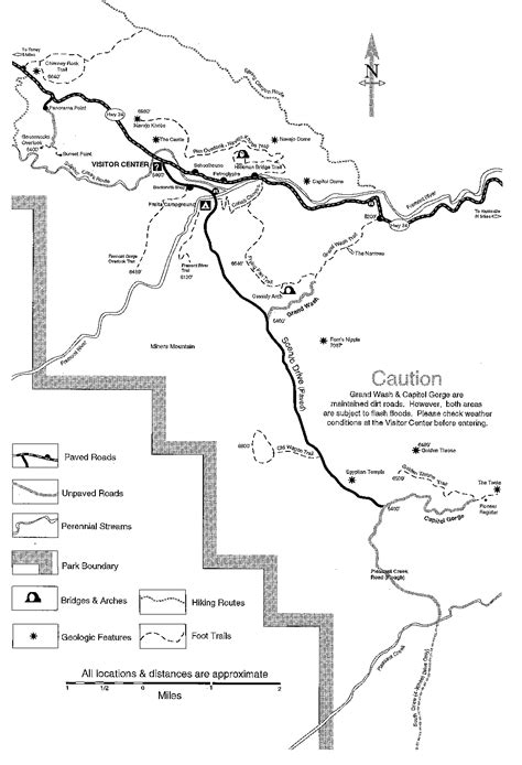 Trail Map For Capitol Reef National Park Capitol Reef National Park Utah Map Capitol Reef