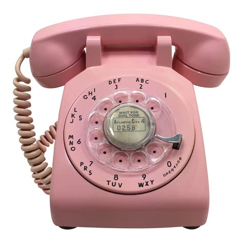 Pink Date Matched Rotary Dial Desk Phone Phone Minimalist Icons Retro Phone