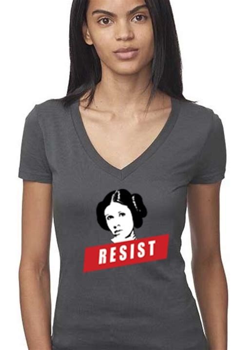 Princess Leia Resist Womens V Neck T Shirt Organic Cotton Etsy