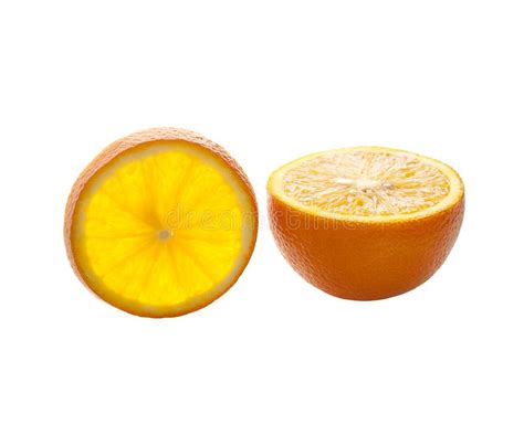 Two Halves Of Orange On White Background Stock Photo Image Of Ripe