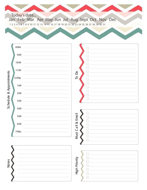 5 Day Weekly Planner Template Calendar Template Printable
