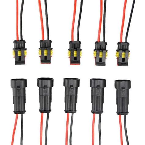 5 Pairs 2 Pin Way Electrical Connector Plug Waterproof Male Female