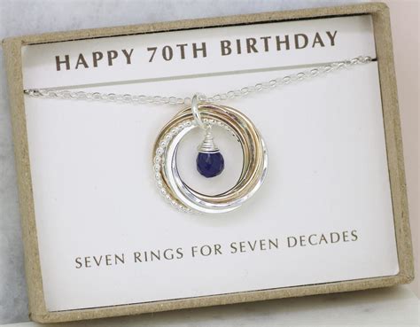 70th Birthday T Blue Sapphire Necklace September