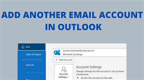 How To Add Another Email Account To Outlook Add Multiple Email