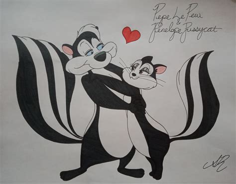 Pepe Le Pew And Penelope Pussycat By Awesomeartmaster15 On Deviantart