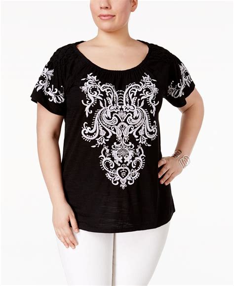 Inc International Concepts Inc Plus Size Embroidered Top Created