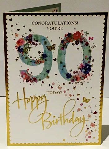 Today my mother celebrates her 90th birthday! 90th Birthday Card Female (90th birthday card, 90th birthday card for a woman) | Greeting Cards ...