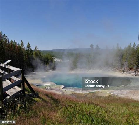 Emerald Spring Taman Nasional Yellowstone Foto Stok Unduh Gambar