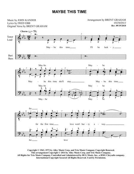 Maybe This Time By John Kander Digital Sheet Music For Octavo