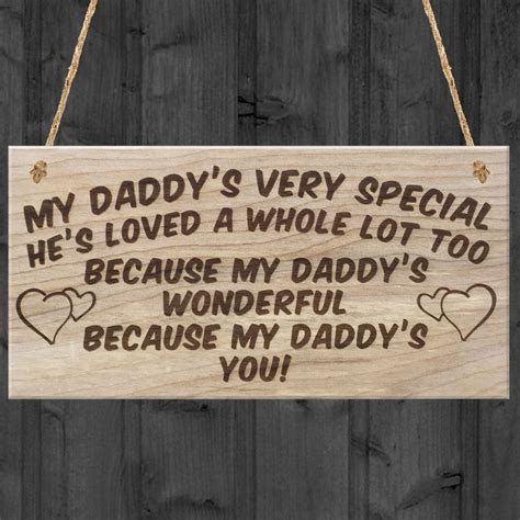 My Daddys Very Special Father Love Plaque Hanging Sign T