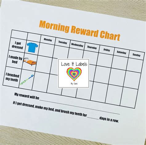 Morning Routine And Reward Chart For Kids Etsy