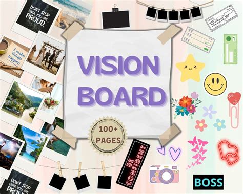 2023 Vision Board Template Vision Board Kit 2023 Vision Etsy Uk