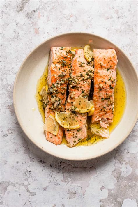 Easy Pan Fried Salmon With Lemon And Garlic With Garlic Butter Sauce