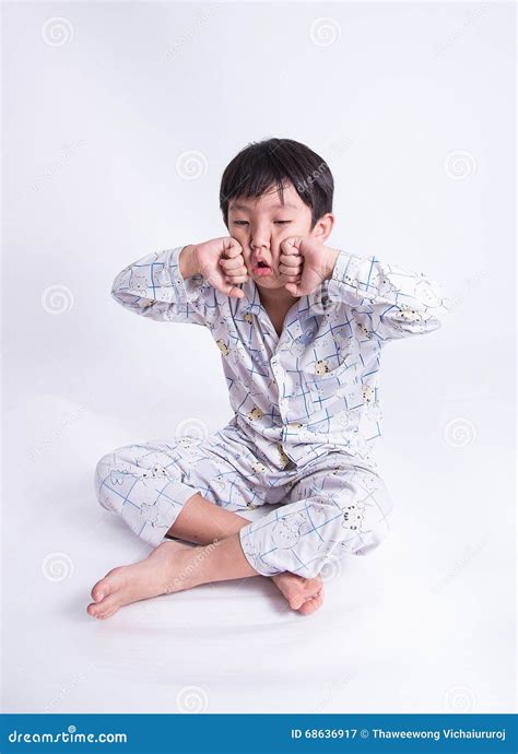 Asian Boy Sleepy Stock Image Image Of White Yawning 68636917
