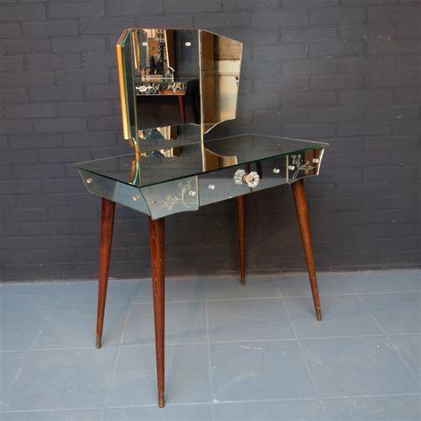 Small Vintage Vanity Table With Mirrored Venetian Glass 161911