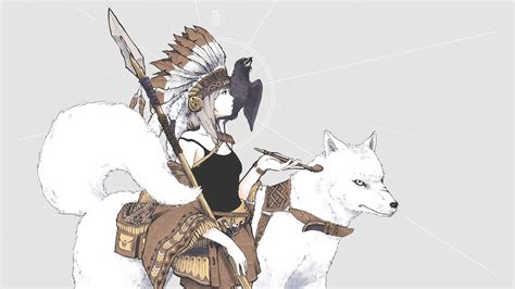 Download Large White Anime Dog Wallpaper