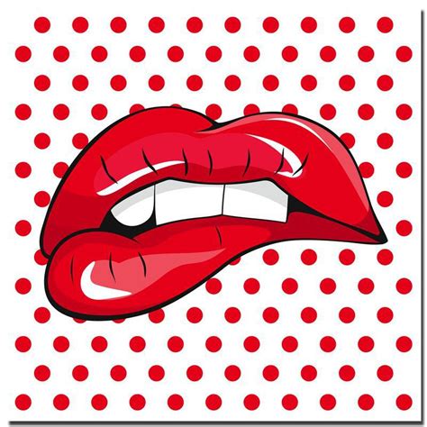 Shop Online Andy Warhol Style Red Lips Canvas Art Free Shipping Now