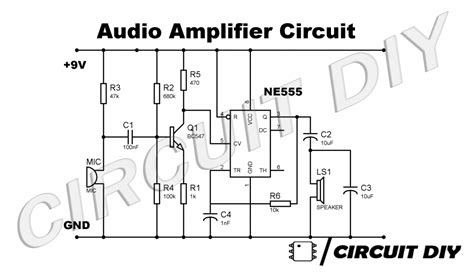 Circuit Diagram Of Audio Amplifier Using 555 Circuit Diagram