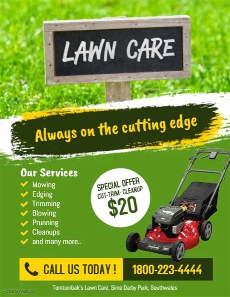 lawn care services flyer poster lawn mowing business lawn care business lawn care logo