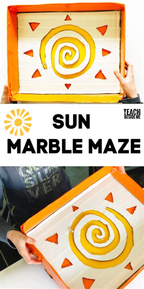 Sun Cardboard Marble Maze Game Teach Beside Me