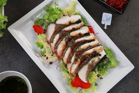 Seared Amberjack Sashimi With Tarragon Sauce Fish From Greece