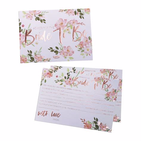Outofmybubble Bride To Be Advice Cards Floral Hen Party