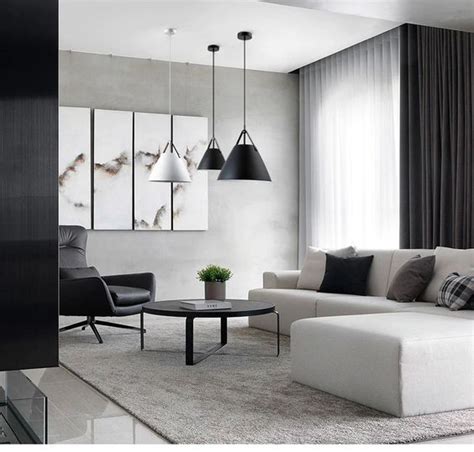 Design And Tips Attractive Simple Monochrome Living Room Roohome