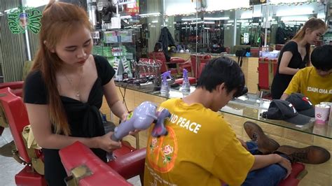 Vietnam Barber Shop Asmr Massage Relax With Beautiful Girl 2020 Youtube