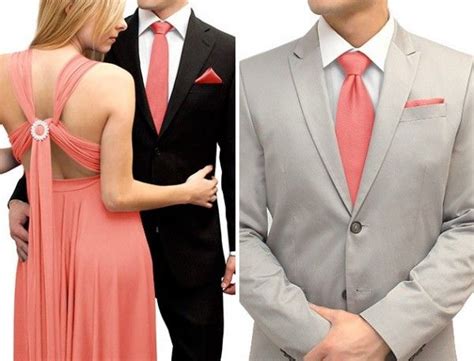Peach Pink Coral Couple Matching For Bridesmaids And Groomsmen Peach