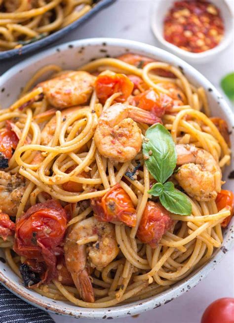 Cherry Tomato Pasta With Shrimp The Flavours Of Kitchen
