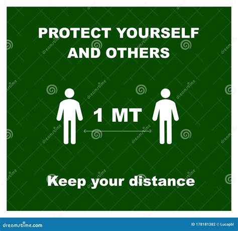 Keep Your Distance Safety Sign Protect Yourself And Others Stock