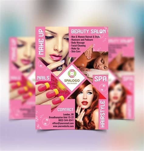 hair and beauty salon flyer psd instagram ads template makeup spa nail salon therapy flyer