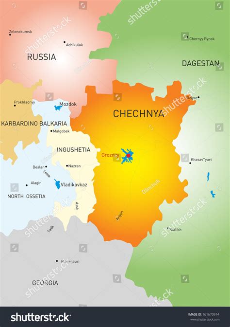 Vector Map Chechen Republic Country Stock Vector Royalty Free