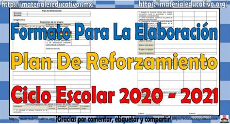 Plan De Refuerzo Escolar 2022 Desarrollado Imagesee