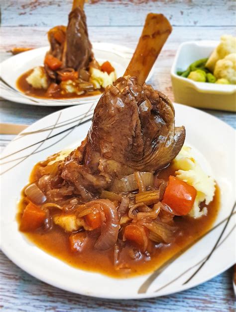 Slow Cooker Lamb Shanks In A Red Wine Gravy Foodle Club
