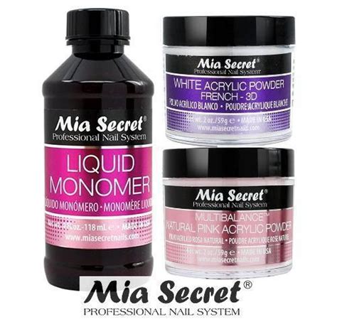 mia secret liquid monomer 4 oz and 2 3 4 acrylic powders pink white and clear usa ebay
