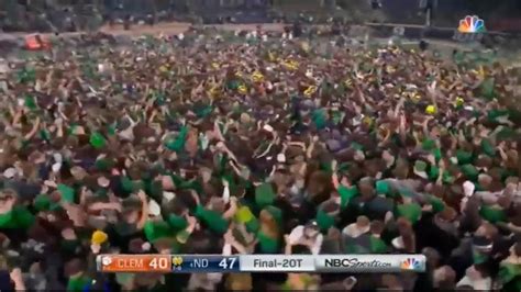 Notre Dame Fans Rush The Field After Upsetting 1 Clemson Youtube