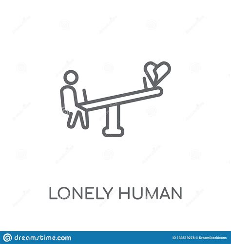 Lonely Human Linear Icon Modern Outline Lonely Human Logo Conce Stock
