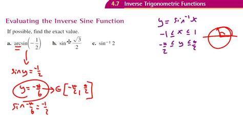 Inverse Sine Examples - YouTube