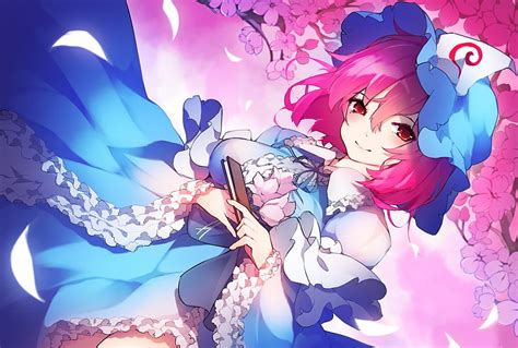 1080p Free Download Anime Touhou Girl Pink Hair Yuyuko Saigyouji
