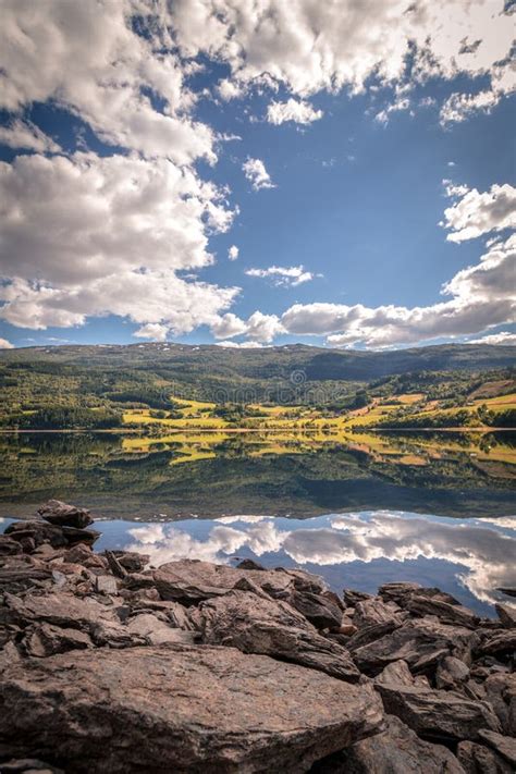 Norwegian Mountain Lake Summer Landscape Stock Photo Image Of Lake