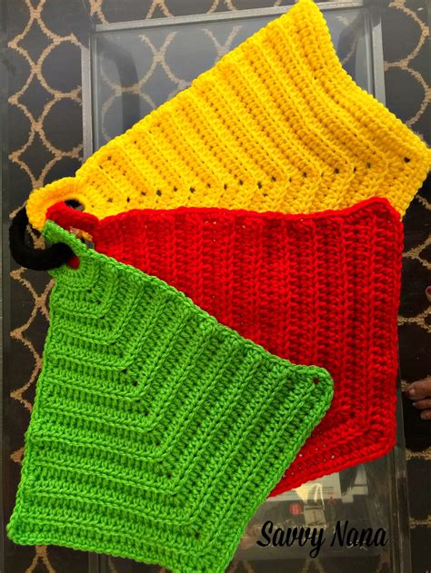 Crocheted Kitchen Hot Pads Free Crochet Pattern Savvy Nana Crochet