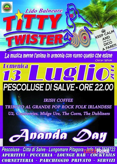 Ananda Day Titty Twister Pescoluse Eventi A Lecce