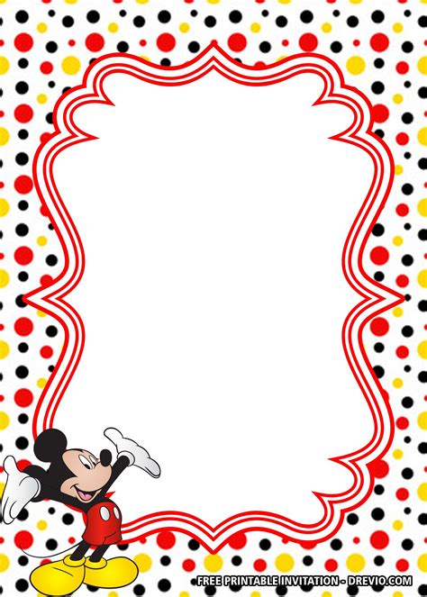 Free Polkadot Mickey Mouse Invitation Templates Download Hundreds